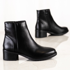 Lovery Botas de couro ecológicas casuais preto 2