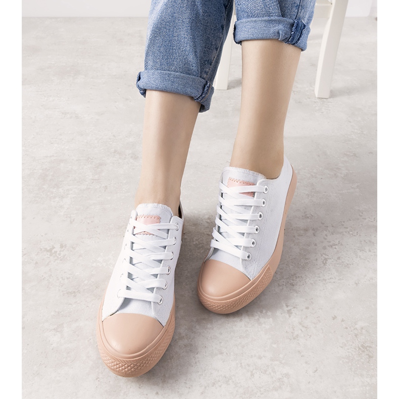 Tênis feminino branco e rosa Senor 1