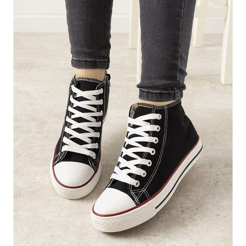 Tênis de tornozelo preto Mediana 1