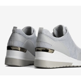 Tênis de cunha de camurça cinza Velasco 1