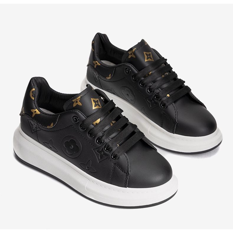 Tênis preto com estampas Montanez estilosas 1 Tênis preto com estampas Montanez estilosas 1