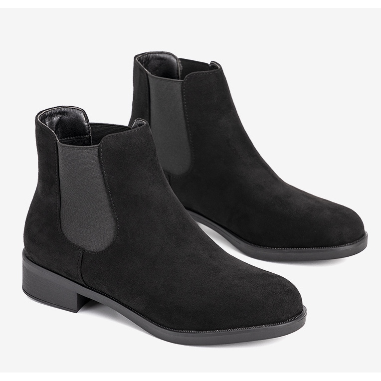 Botas pretas clássicas femininas com isolamento de cristal preto 1 Botas pretas clássicas femininas com isolamento de cristal preto 1