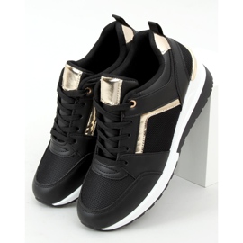 Sapatos esportivos de cunha preta AD-349 pretos 1