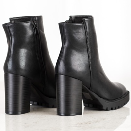 Lovery Botas clássicas de couro ecológico preto 1