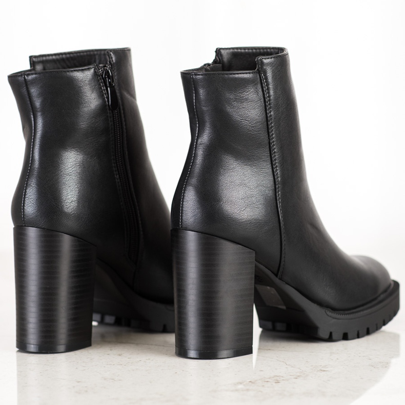 Lovery Botas clássicas de couro ecológico preto 1