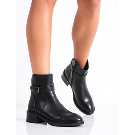 Lovery Botas de couro ecológicas casuais preto 1