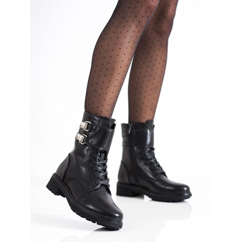 Cm Paris Trabalhadores Clássicos com Fivelas preto 2