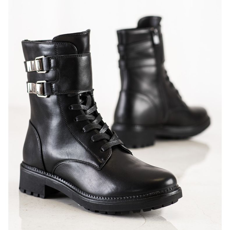 Cm Paris Trabalhadores Clássicos com Fivelas preto 1