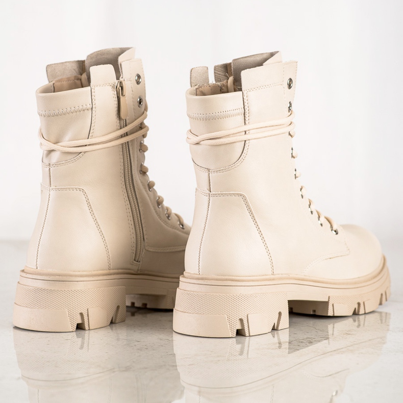 Bestelle Trabalhadores amarrados com couro ecológico bege 1