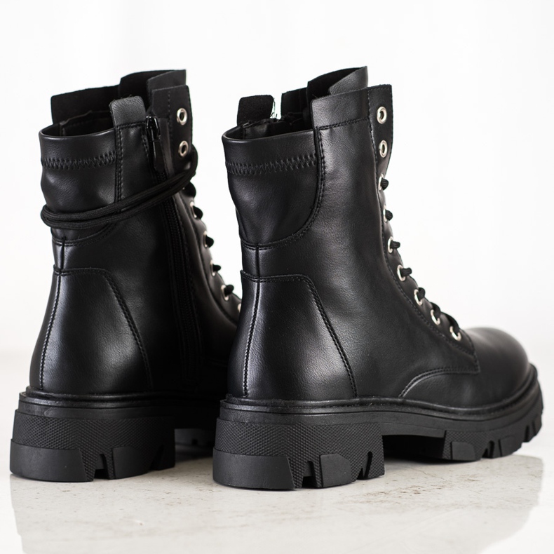 Bestelle Trabalhadores amarrados com couro ecológico preto 1