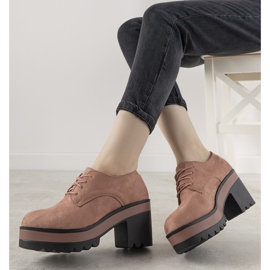 Botas de cano alto rosa com cordões no poste Cecina 1 Botas de cano alto rosa com cordões no poste Cecina 1