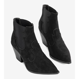 Botas de cowboy pretas femininas com elástico Barela preto 1 Botas de cowboy pretas femininas com elástico Barela preto 1