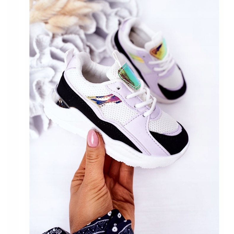 Sapatilhas de tênis para crianças, preto-violeta, hora do jogo branco tolet 2