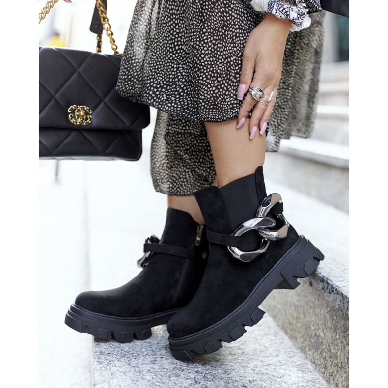 S.Barski Botas femininas pretas quentes Botas Jodhpur Visione preto 1