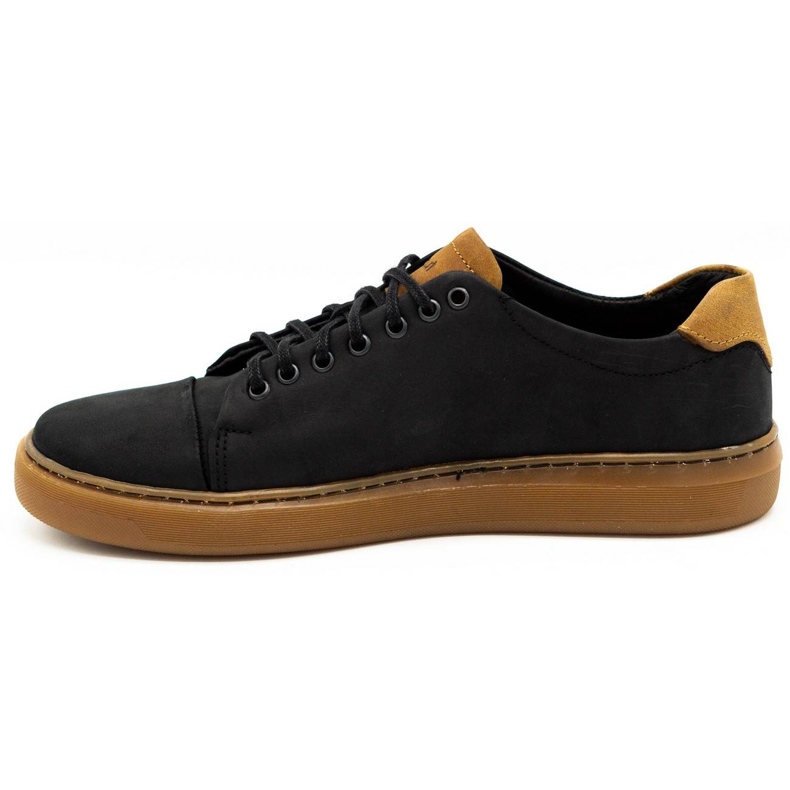 Polbut Sapatos de couro masculino 2109 pretos com marrom 1