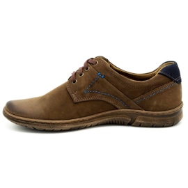KOMODO Sapatos masculinos de couro casual 858K marrom castanho 1