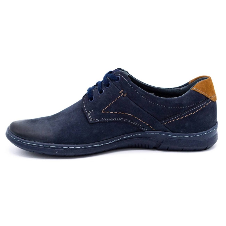 KOMODO Sapatos masculinos casuais de couro azul marinho 858K azul-marinho 1