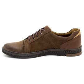 KOMODO Sapatos casuais de couro masculino 883LK marrom 1