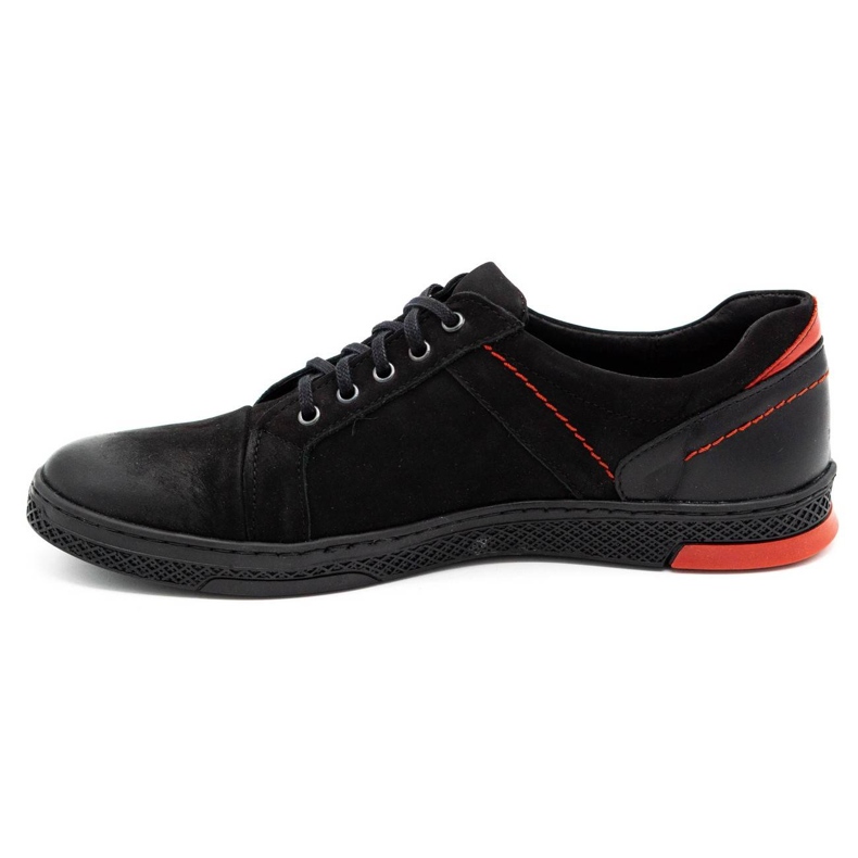 KOMODO Sapatos casuais de couro masculino 883LK preto 1