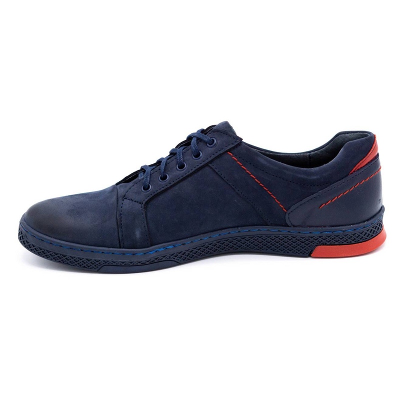 KOMODO Sapatos casuais de couro masculino 883LK azul marinho azul-marinho 1