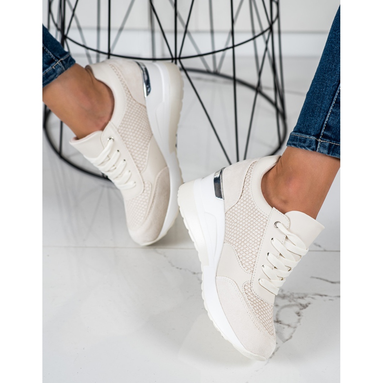 SHELOVET Tênis Light Wedge bege 1