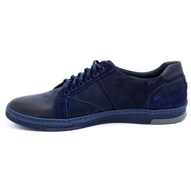 KOMODO Sapatos casuais de couro masculino 884K azul marinho azul-marinho 1