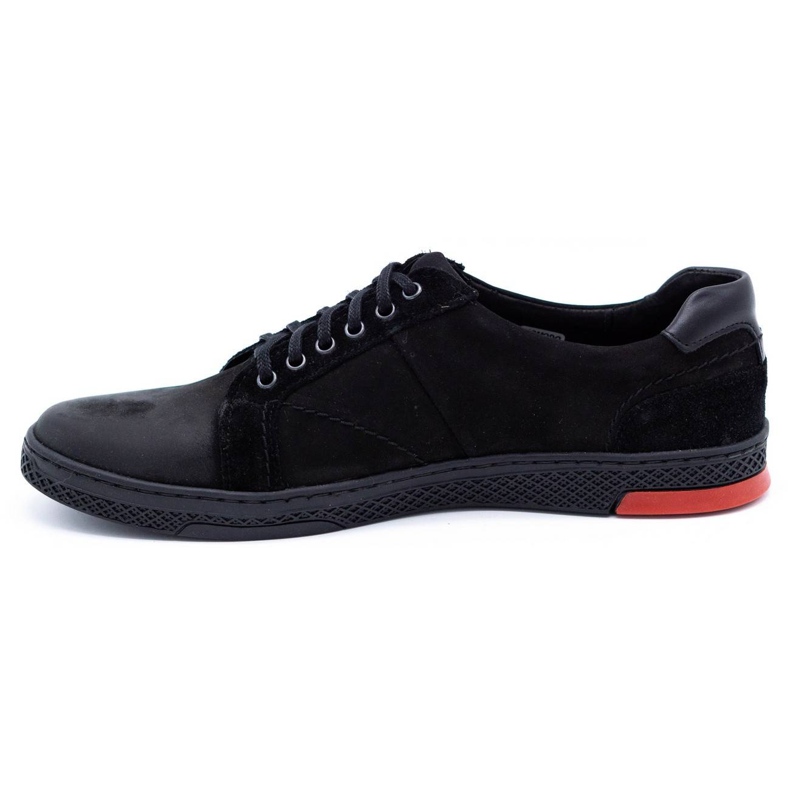 KOMODO Sapatos casuais masculinos negros de couro 884K preto 1