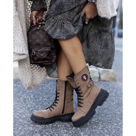 NAVY DOT Caçadores de botas femininas Trabalhadores Monope Marrom 2