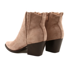 FB2 Botas femininas de salto alto bege forte 19051-11 5