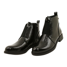 Botins envernizados com padrão animal Sergio Leone BT400 Preto 5