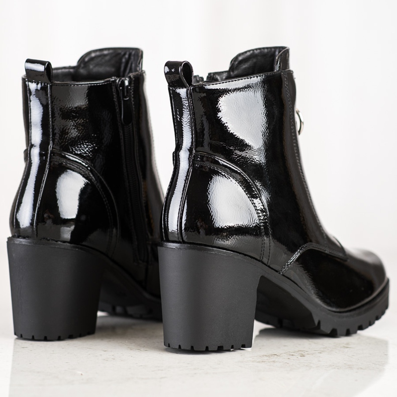 Bestelle Botas de couro envernizado preto 1