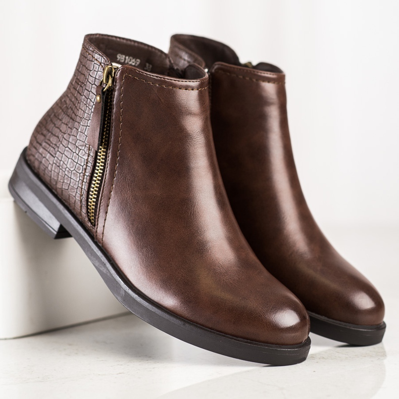 Clowse Botas com estampa de cobra casual castanho 2 Clowse Botas com estampa de cobra casual castanho 2