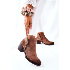 Vinceza Botas femininas camurça bege Bellarena marrom 2