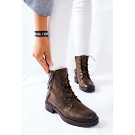 Vinceza Botas de trabalhador femininas Khaki Goorey verde 1