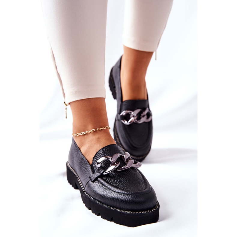 Nicole Mocassim feminino couro preto Sthonto 2