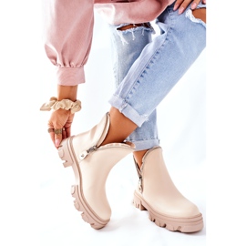 FI1 Botas femininas de tornozelo com recortes de ritmo bege 2 FI1 Botas femininas de tornozelo com recortes de ritmo bege 2