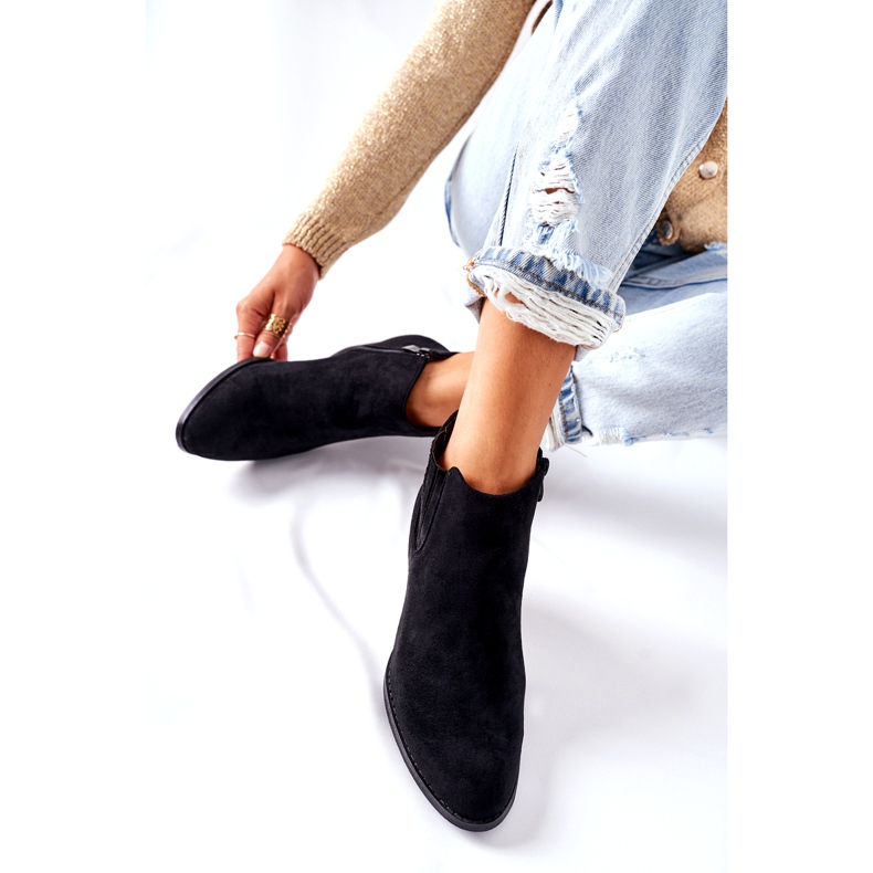 Botas de camurça clássicas femininas pretas Flashbrook preto 1