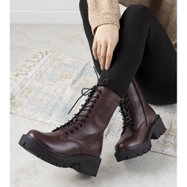 Botas marrons de cano alto Big Star para mulheres Ochoa clarete 1