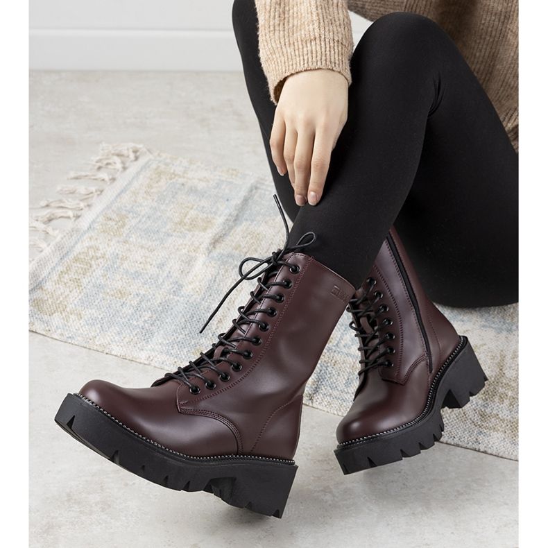 Botas marrons de cano alto Big Star para mulheres Ochoa clarete 1