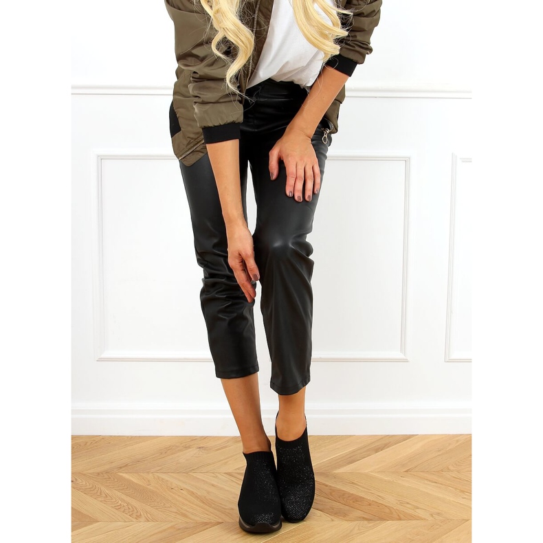 Sapatos esportivos pretos RQ316 de cunha preta 1