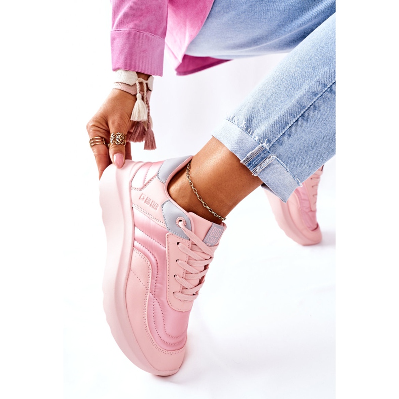 Sapatos esportivos femininos Memory Foam Big Star II274333 rosa 2