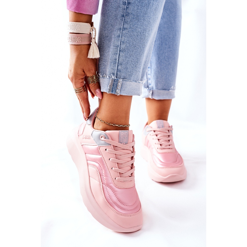 Sapatos esportivos femininos Memory Foam Big Star II274333 rosa 1