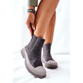 Botas femininas Botas Chelsea Couro Camurça Big Star II274353 Cinza 1