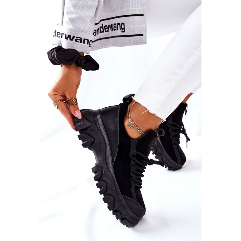 PS1 Tênis feminino esportivo tênis preto milhas 1