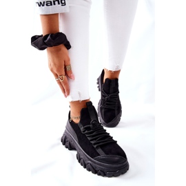 PS1 Tênis feminino esportivo tênis preto milhas 2