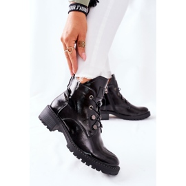 Vinceza Botas pretas aquecidas laqueadas de Cloghan preto 2