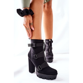 FB3 Botas de veludo femininas de salto alto pretas preto 1