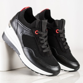 SHELOVET Tênis com malha preto 2