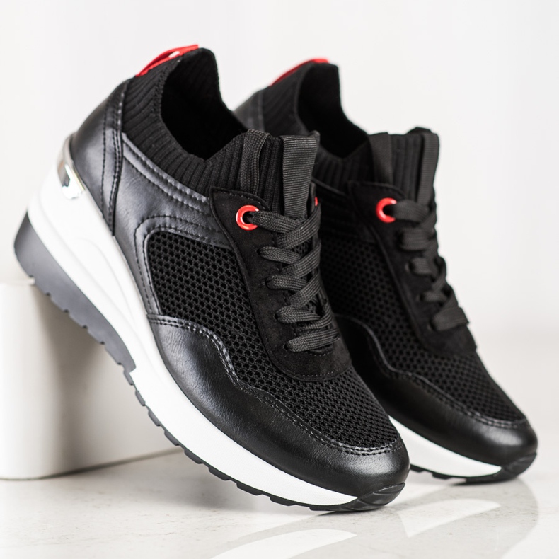 SHELOVET Tênis com malha preto 2