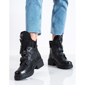 Diamantique Trabalhadores elegantes com fivelas pretas preto 1